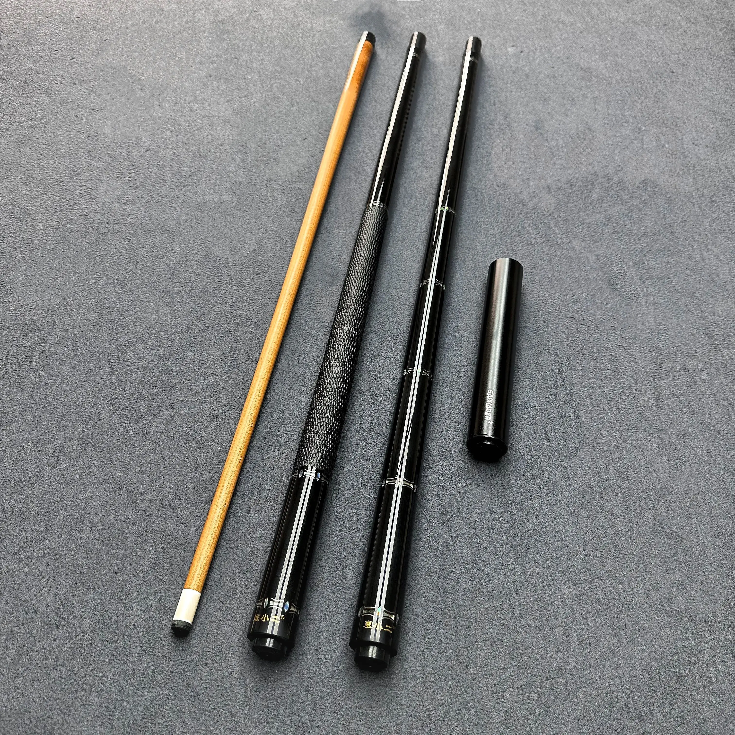 2025New High Quality Handmade Pool Cue with Carbonized Wood Shaft Ebony Butt Sleeve 12.5mm Tip Radial Joint Abalone Inlaid 19oz