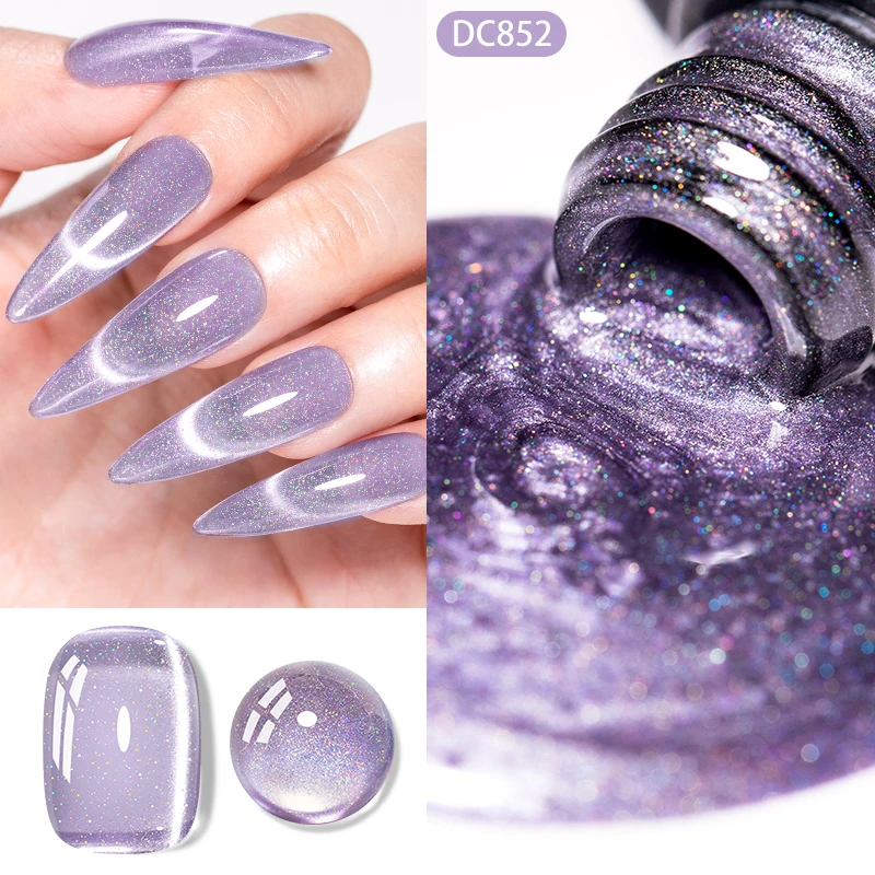 Mtssii 7 مللي شاحب الوردي قوس قزح ضوء الماء القط المغناطيسي هلام طلاء الأظافر مشرقة سوبر الشظية ضوء المجسم نقع قبالة الورنيش #1