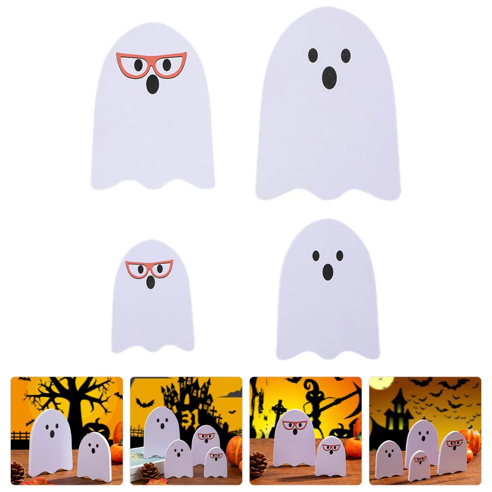 

4pcs Tabletop Decorations Ghost Table Centerpieces Party Decoration Room Decor Spooky Decor Ghost Ornament Halloween Table Sign