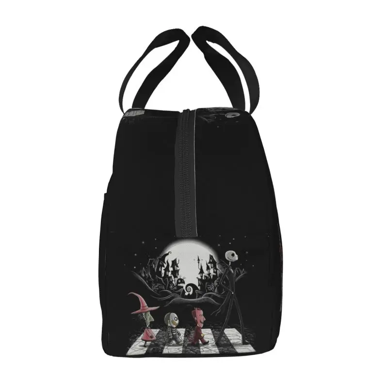 Custom The Nightmare Before Christmas Insulated Lunch Box Portable Warm Cooler Thermal Lunch Bag Container Tote Bags