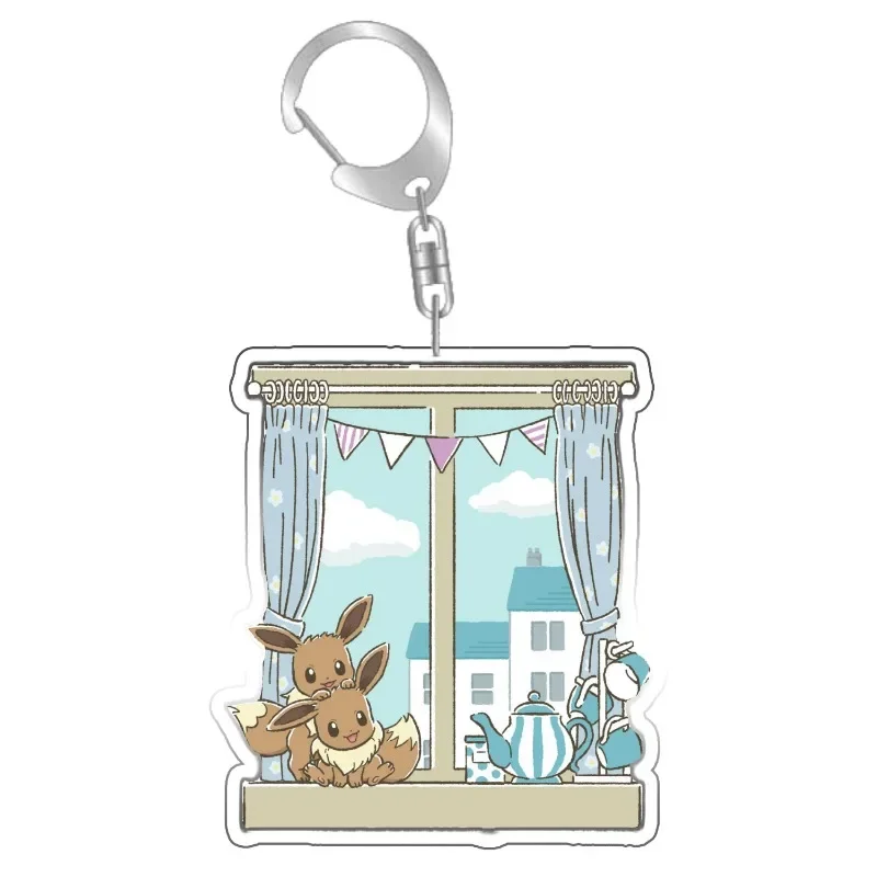 Pokemon Vaporeon Umbreon Sylveon Eevee Jolteon llavero acrílico hecho a sí mismo colgante Anime clásicos juego colección tarjetas juguete para regalo