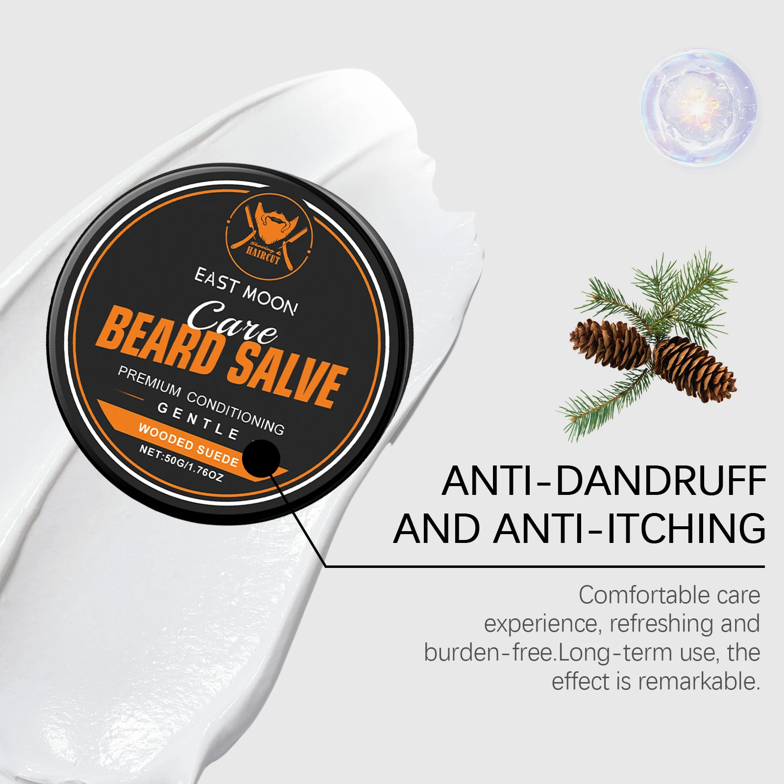 بلسم العناية باللحية الخشبية للرجال سلسلة مرطب اللحية المغذي ترطيب التصميم لطيف ناعم لامع اللحية المغذي بلسم #5