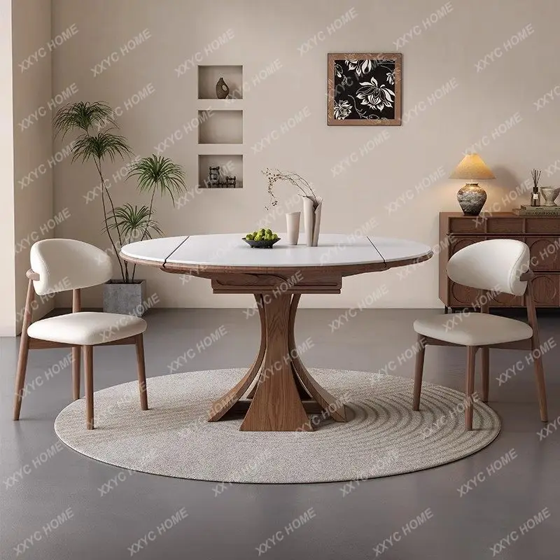 Modern Sets White Dining Tables Wooden Luxury Extendable Kitchen Dining Tables Round Marble Center Mesas De Comedor Furniture