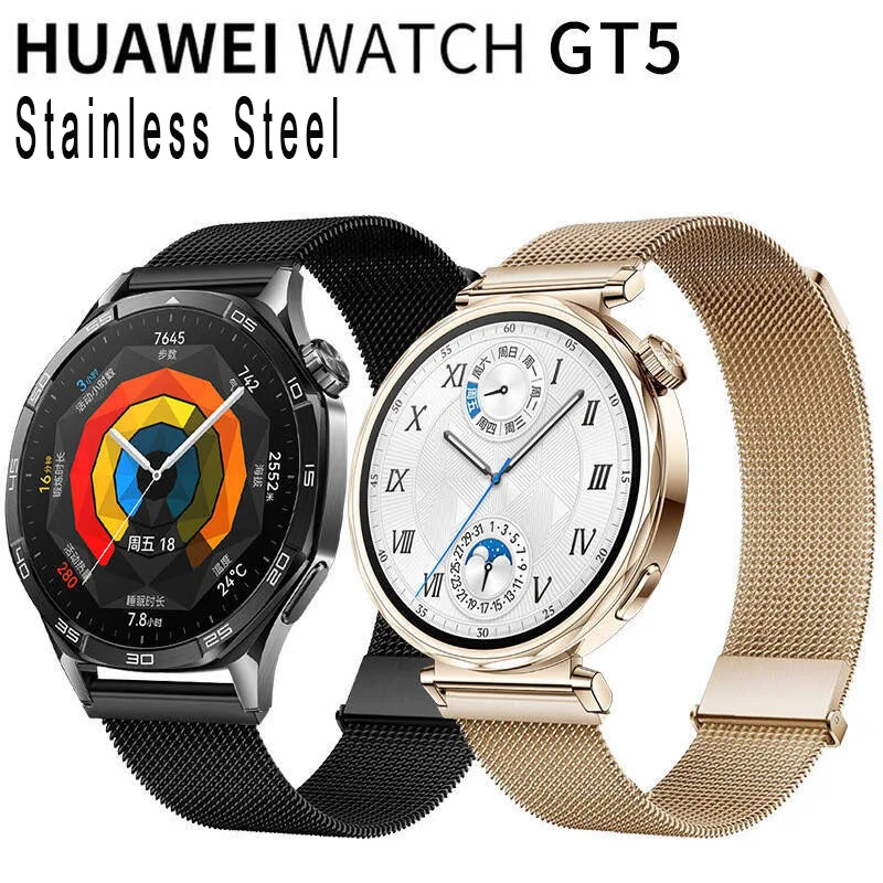 Suitable for Huawei GT5 46mm Lannis Watch Strap Samsung Watch 18/20/22mm Double Section Meter Stainless Steel Wristband