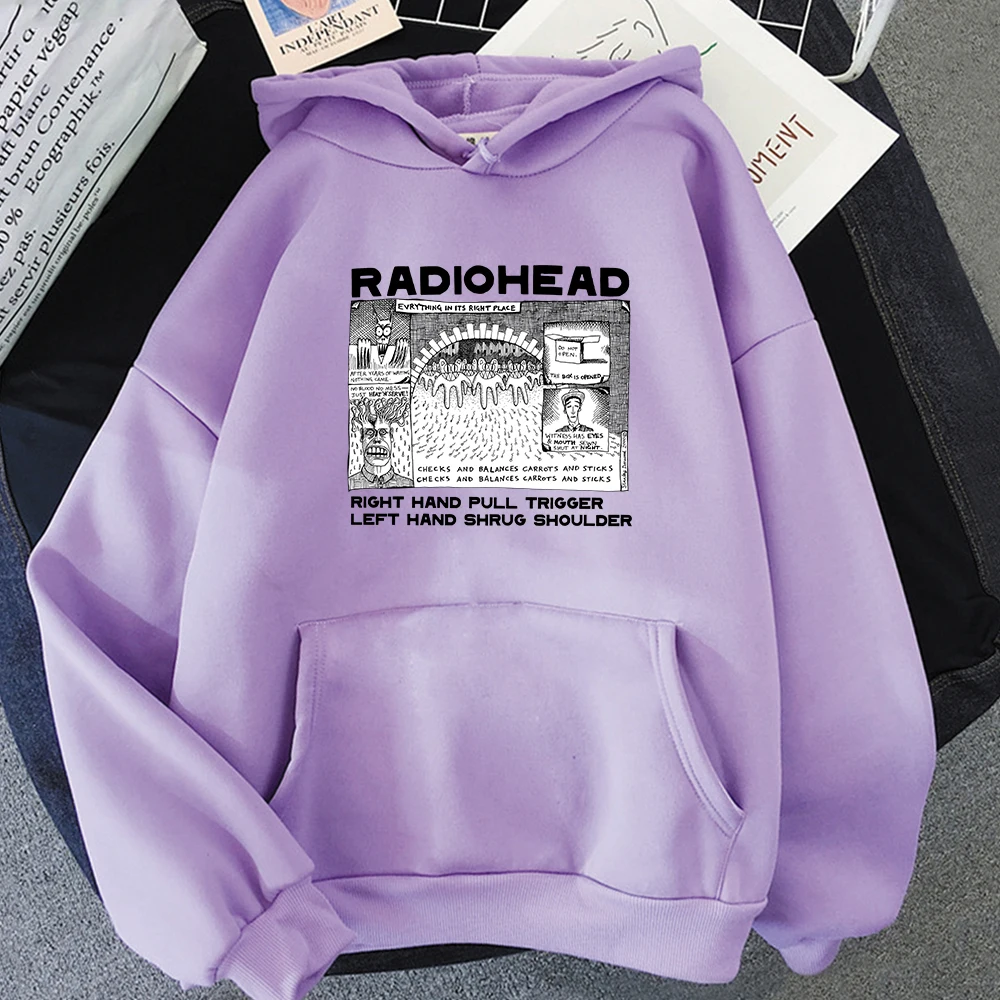 Fashion Radiohead Hoodie for Men/Women Rock Band Music Fans Sweatshirts Oversized Graphic Clothes Harajuku Couple Sweatshirt Man