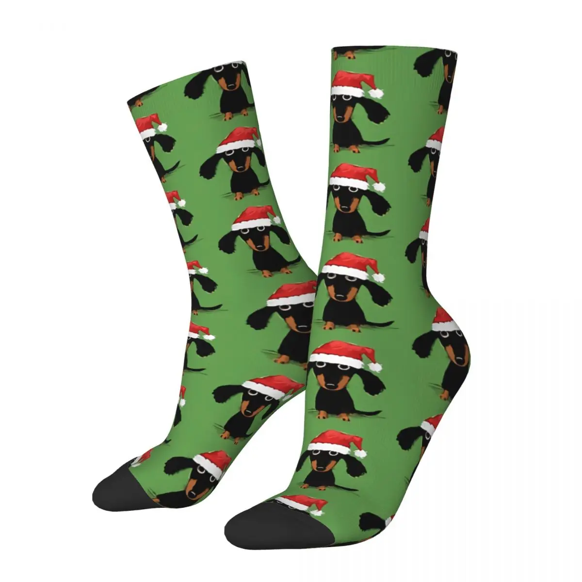 

Christmas Hat Puppy Dachshund Socks Gym 3D Print Boy Girls Mid-calf Sock