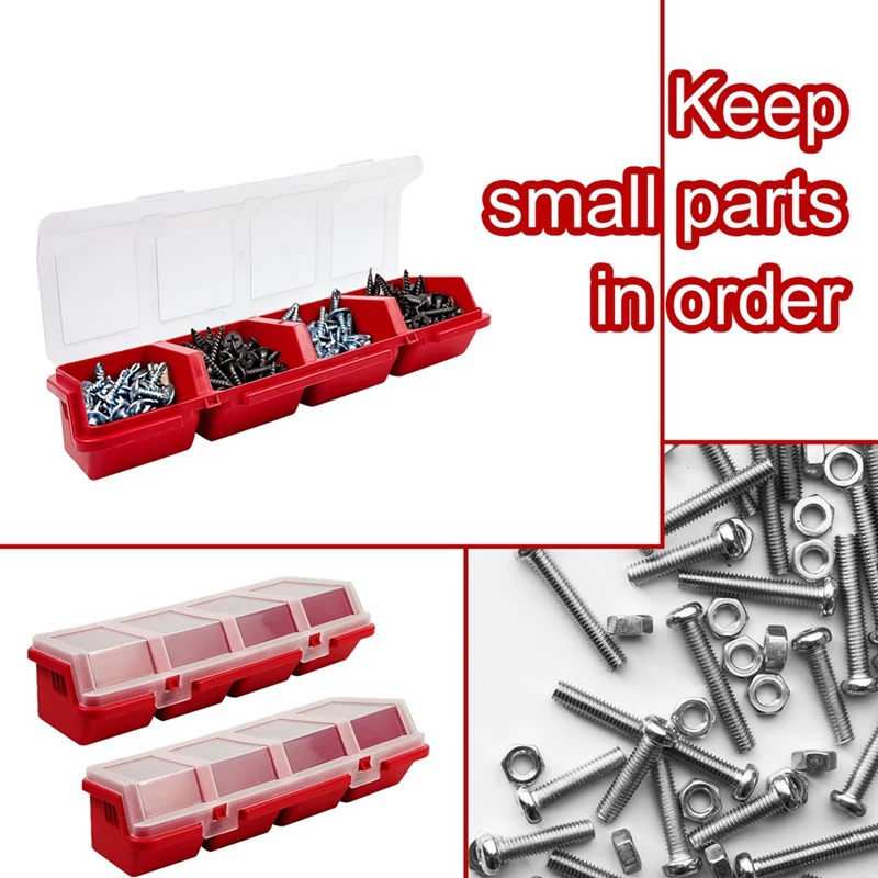 6Pcs Screw Organizers Storage Bins With Lids, Plastic Stackable Hardware Organizer Box For Garage Nails Tool Organizing