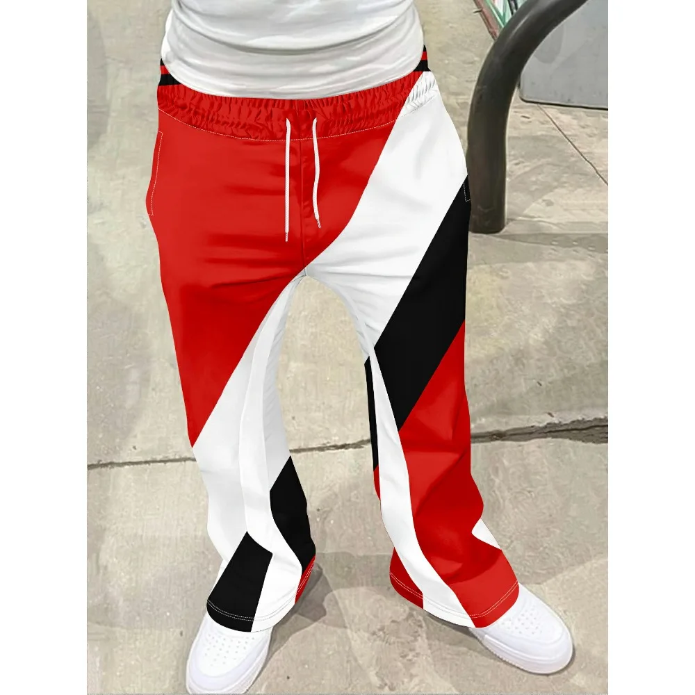 

Y2k Flared Pants Men Loose 3D Print Trousers Casual Sweatpants Mid Waist Sporty Female Clothes Streetwear Hip Hop Vintage Pants
