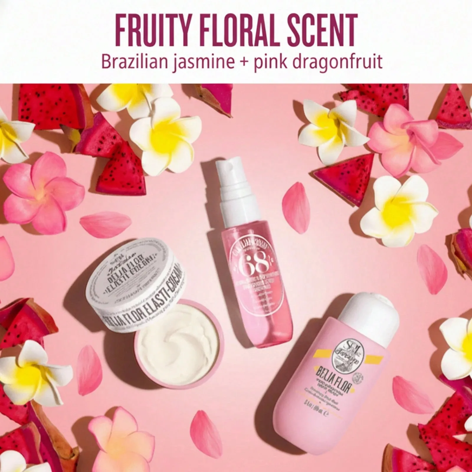 Sol de Janeiro Beija Flor Jet Set 3pcs Travel Gift Set, 50ml+90ml+30ml Body Cream Body Wash & Fragrance Mist, For Men & Women.