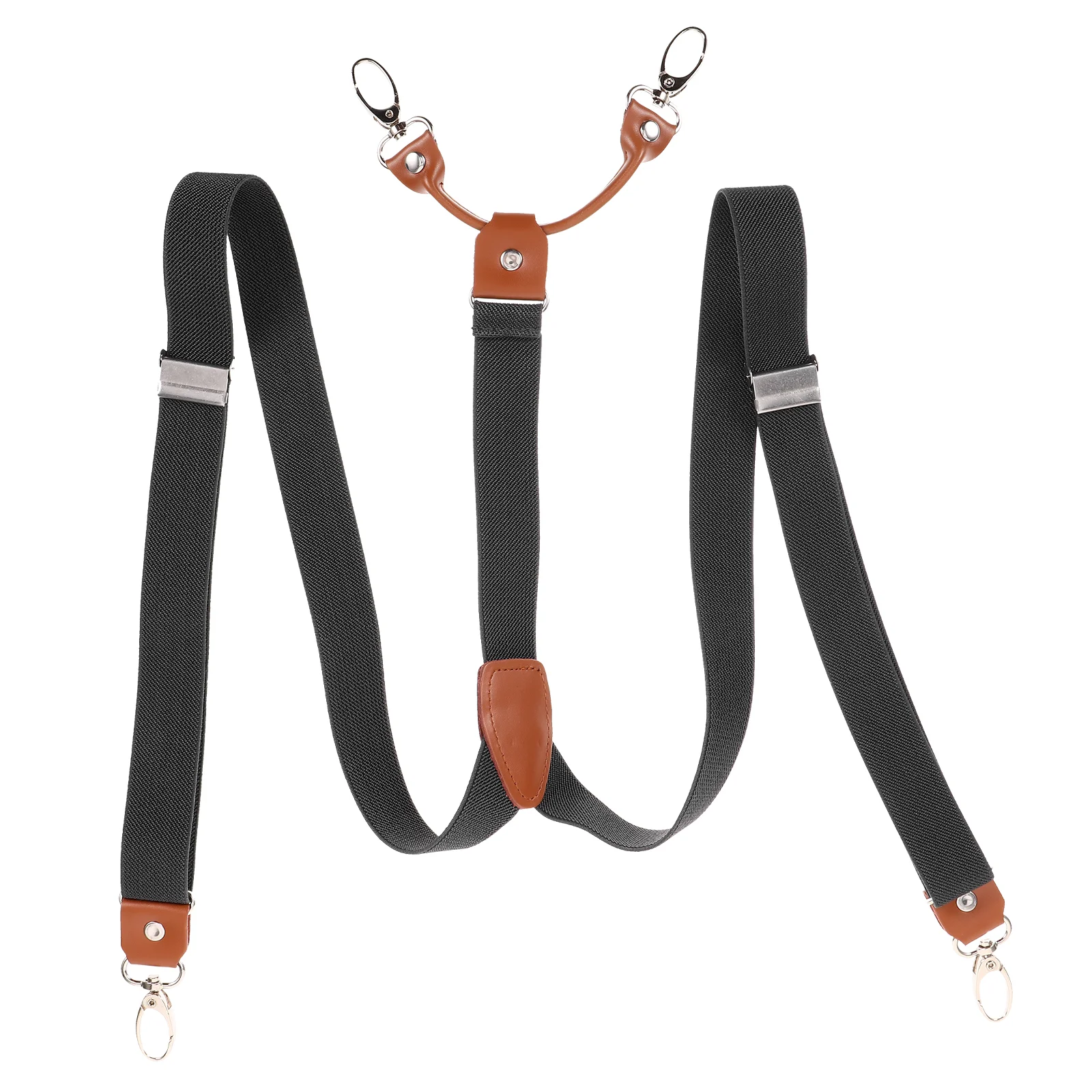 

Overalls Clip Strap Mens Suspender for Suit Elasticity Two Layers of Cowhide Suspenders with Clips