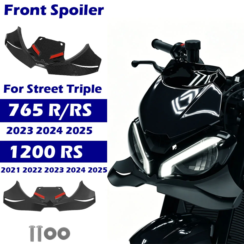 

For Street Triple 765 R RS 2023-2025 Speed Triple 1200 RS 2021-2025 Front Spoiler Winglet Downforce Spoiler Kit 765R