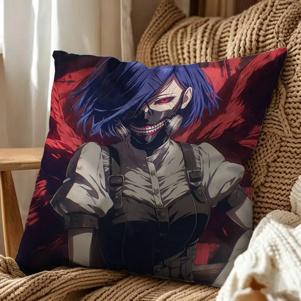 T-Tokyo Ghoul Kirishima Touka Square Pillow Case Multi Sizes For Car Home Bedroom Decor Custom Valentine Gifts