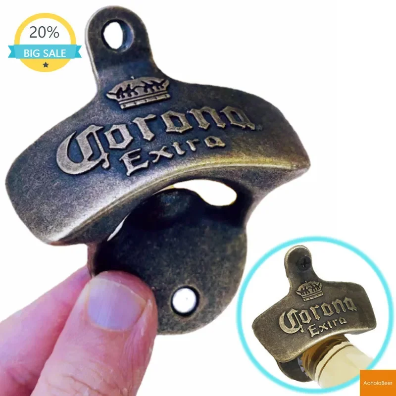 1pc Retro Beer Bottle Opener Wall Mounted Decorative Cafe Bar Wall Hanging Bottle Opener Tool Outdoor BBQ Opener Kitchen Gadgets