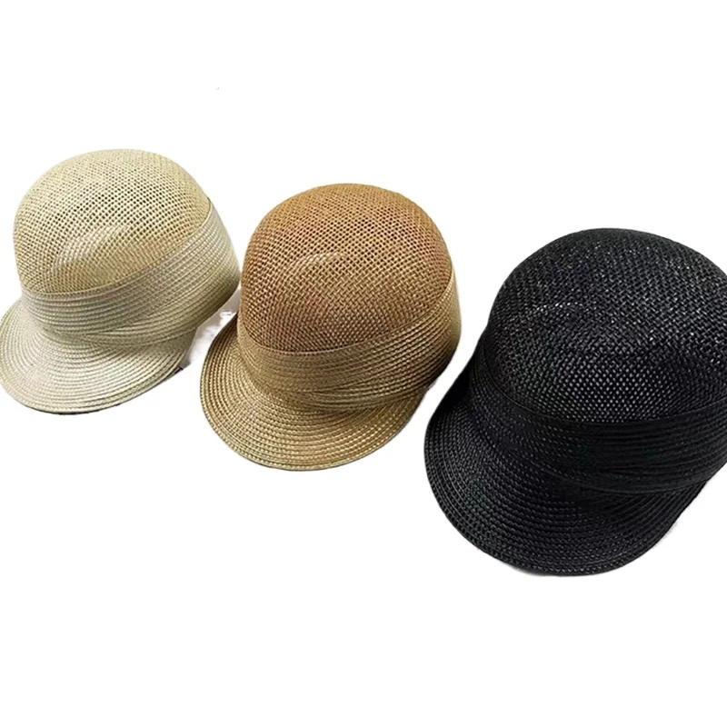 Summer Short Brim Straw Hats Women Outdoor Breathable Sun Hat Casual Wide Brim Straw Equestrian Caps Travel Beach Cap Chapeau