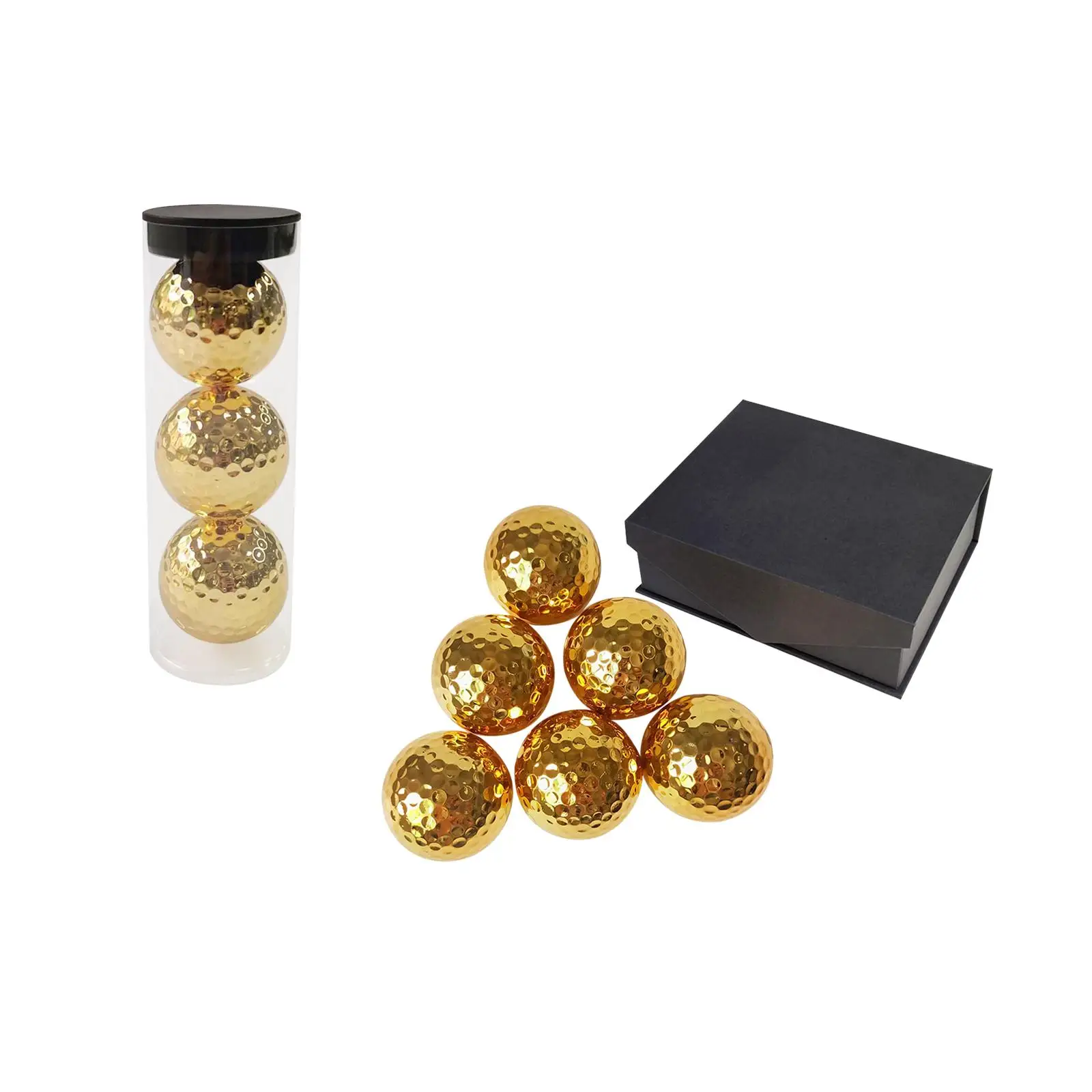 Double Layer Golf Golden Balls Golf Accessories Decoration Golf Gift Balls