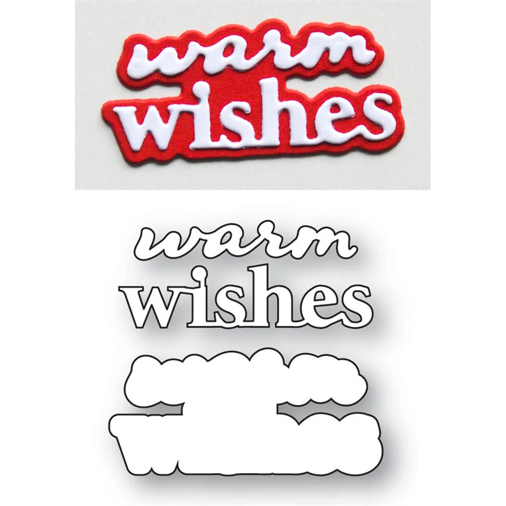 2026 New Christmas Metal Cutting Dies Decoration Scrapbooking DIY Paper Album Warm Wishes Timeless Script Dies Craft