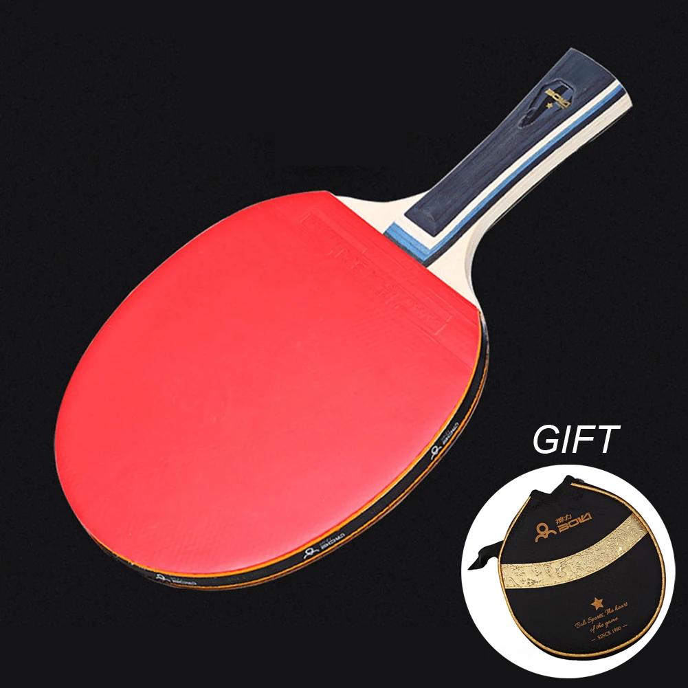 

7 Ply Table Tennis Racket With A Bag All-round Type Strong Spin Table Tennis Racket Long Handle Wood Pong Bat Paddle Parts