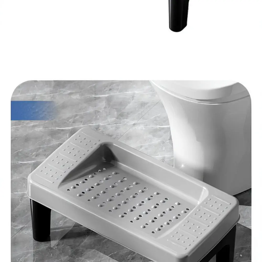 Sturdy Toilet Stool Footrest Bathroom Essential Ergonomic Potty Helper Anti Slip Durable Plastic Support Platform