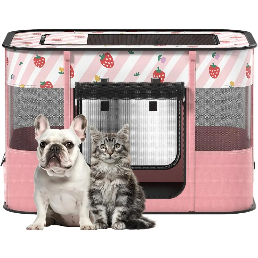 

Поп-игровая ручка для собак и кошек, домики для домашних животных для собак и кошек, ручка для упражнений в помещении и на открытом воздухе, палатка для собак, детская площадка для щенков, большая (L, розовая)