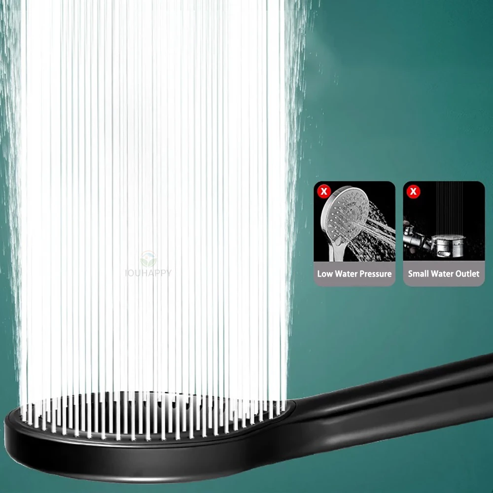 

Black/Silver/Grey Shower Head with Large Water Outlet Nozzles Handheld High Pressure Rainfall Shower Head Bathroom Accessories