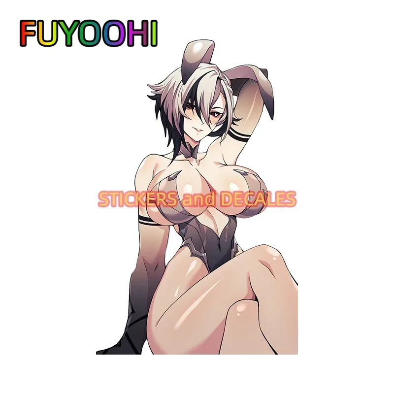 FUYOOHI Play Stickers Arlecchino Genshin Impact Car Decal NSFW Huge Boobs Waifu Uniform Decals Hentai Waterproof Accessories