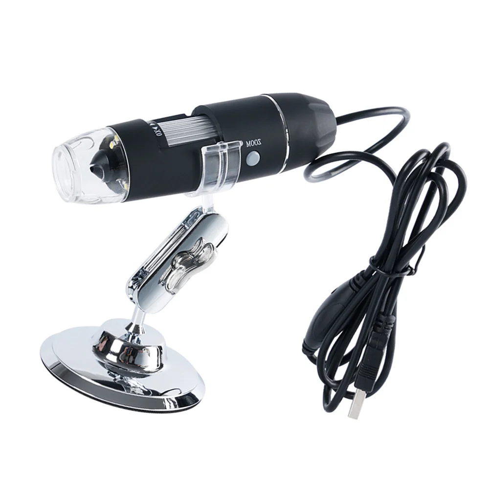 

USB Digital Microscope 1600X High Quality Plastic Portable Adjustable LED Lights Adhesive Stand Compatible Win 7 8