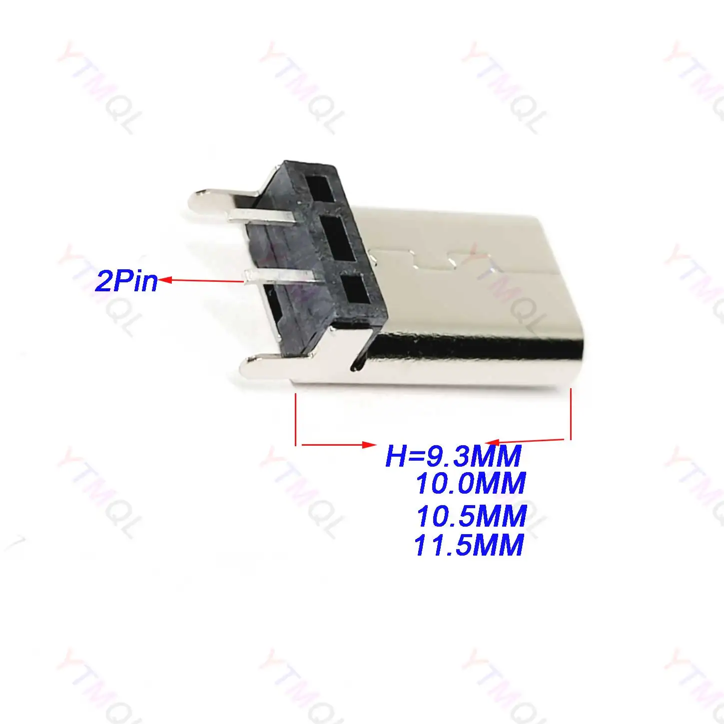 50Pcs Micro Usb 2Pin 180 degrees B Type Female Connector For Mobile Phone Micro Usb Jack Connector 2 Pin Charging Socket