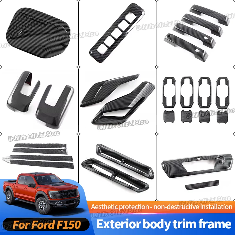 For Ford F150 2021-2024 Car Door Decorative Strip Door Bowl Puller Mirror Cover Rear Fog Lamp Frame Modification Accessories