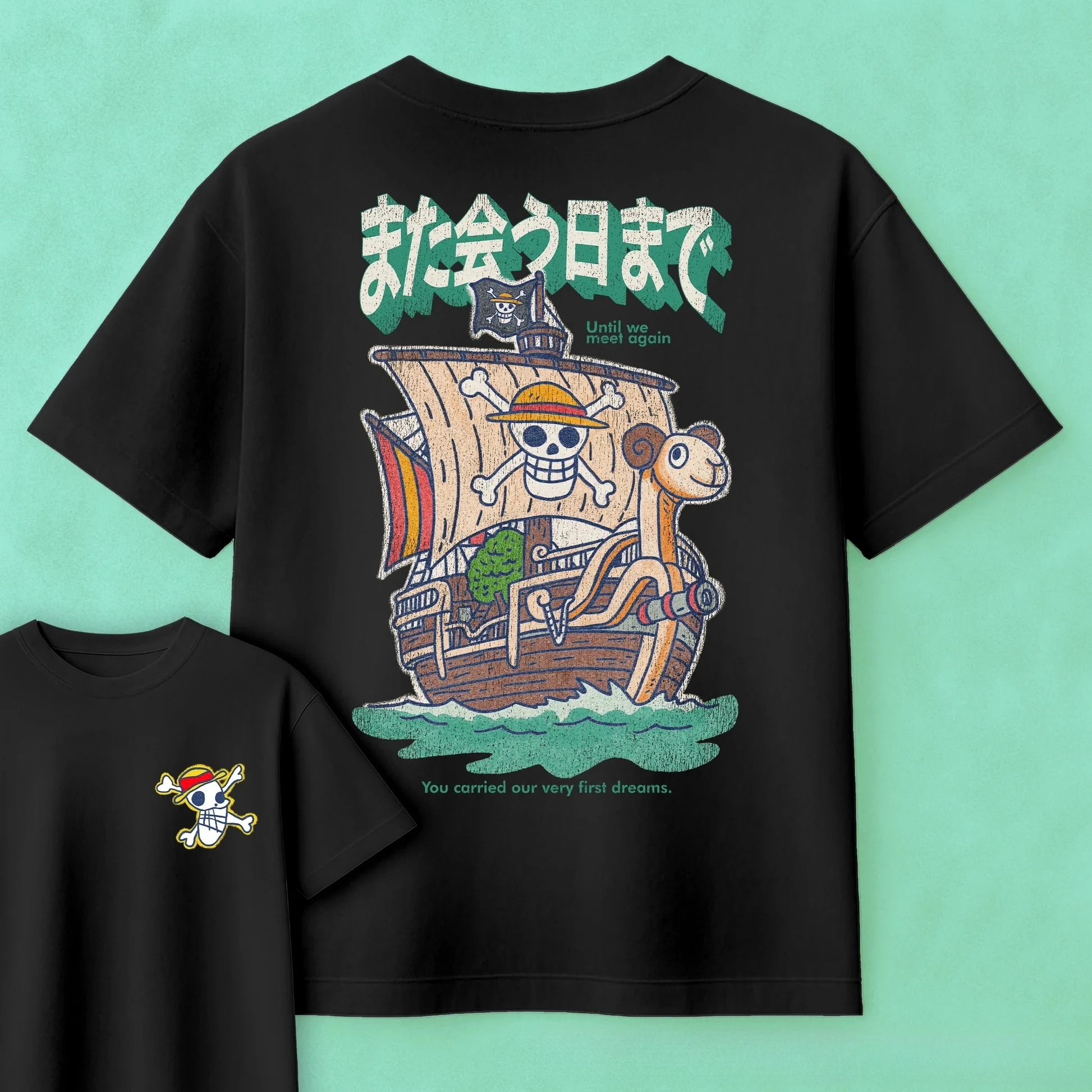 2026 Sommer One Piece Anime Going Merry Bedrucktes Lockeres Kurzarm-T-Shirt aus Reiner Baumwolle für Kinder Trendiges Unisex Casual Y2k Loose-Fit-Shirt