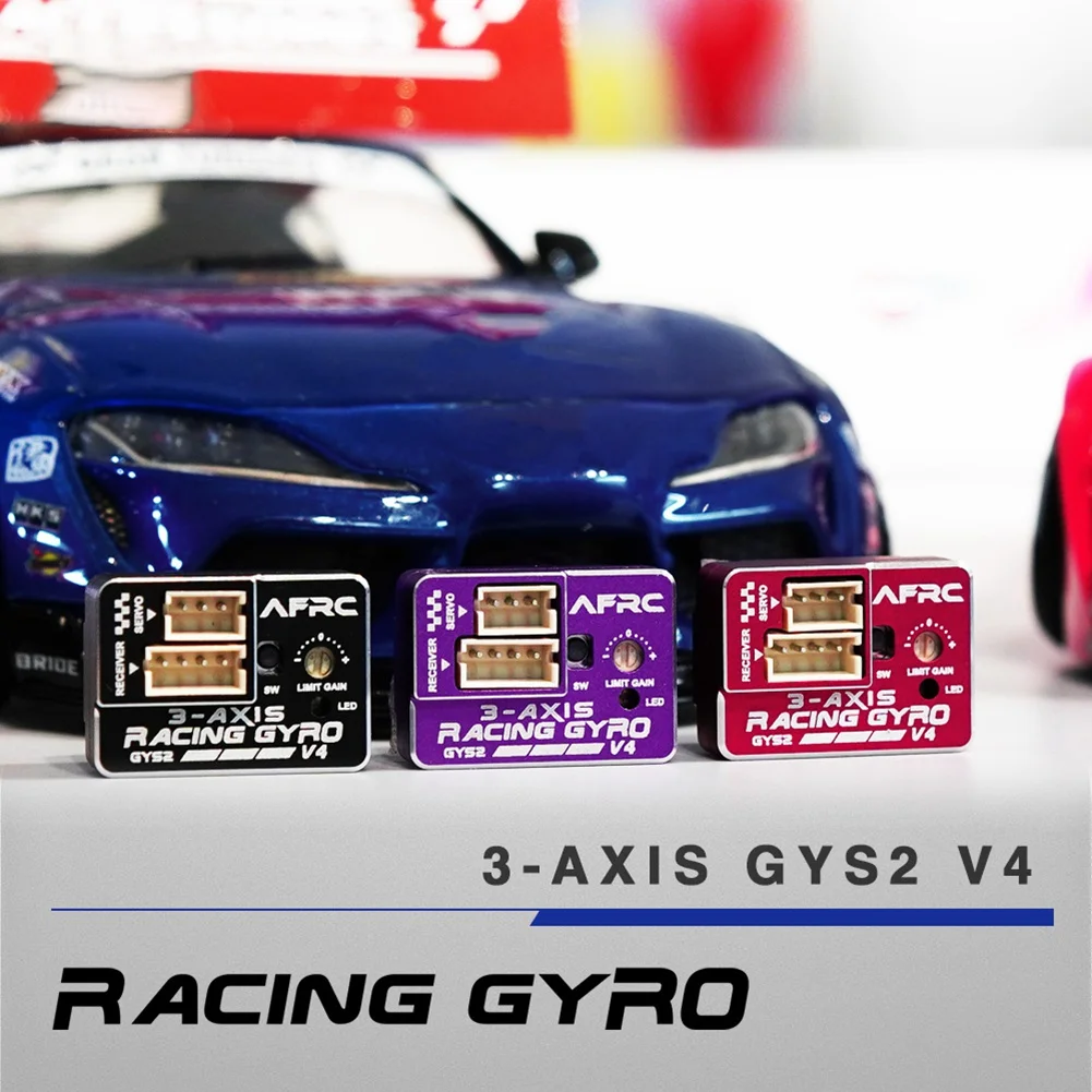 AFRC GYS-2 V4 3-AXIS Racing Gyro Drift stabilizzatore per auto EPA AVCS per MINI Z D Q 1/28 1/24 1/10 modello di auto aggiornamento fai da te, viola