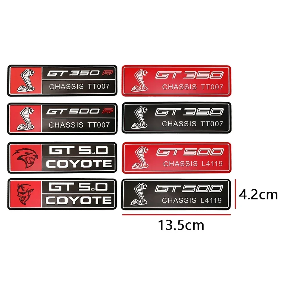 Alloy GT350 GT500 Logo Car Body Emblem Rear Trunk Badge Sticker for Ford Shelby Fiesta Focus Mondeo Kuga Ranger Mustang Everest