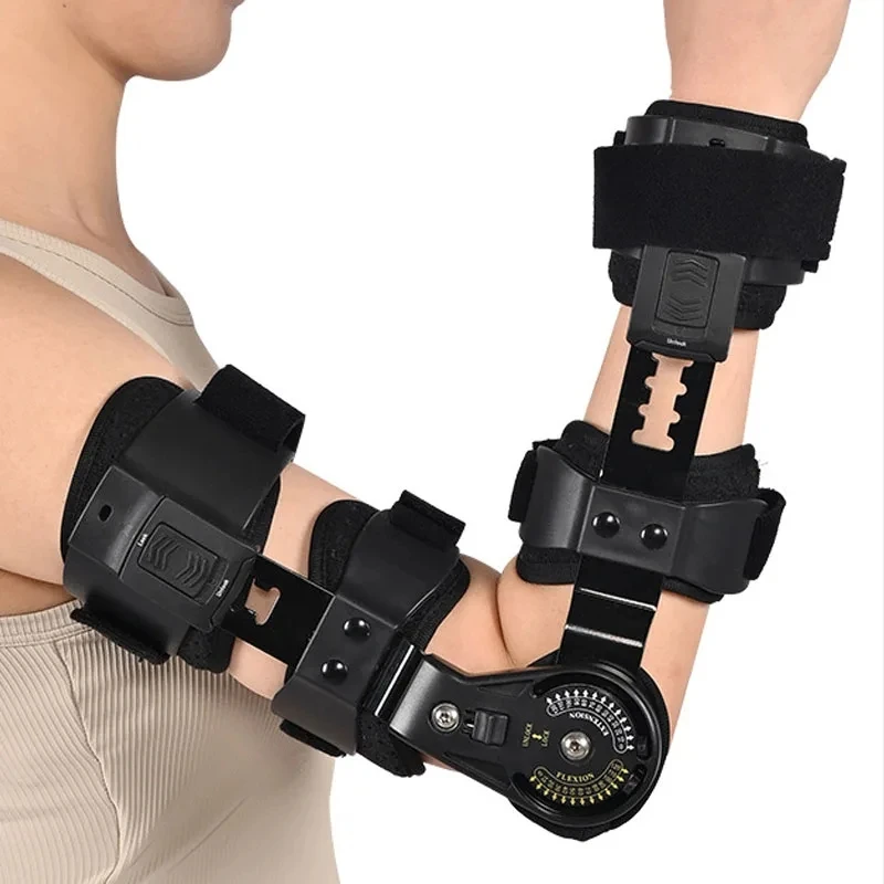 Medical Elbow Hinged ROM Brace-Adjustable Elbow joint fixation brace-Forarm Braces Splint Orthosis-For Arm Injury Recovery