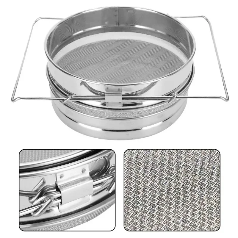 Net Impurity Filter Double sieve strainer Beekeeping Honey filter For Beekeeping Special Tools Stainless Steel Garden Supplies