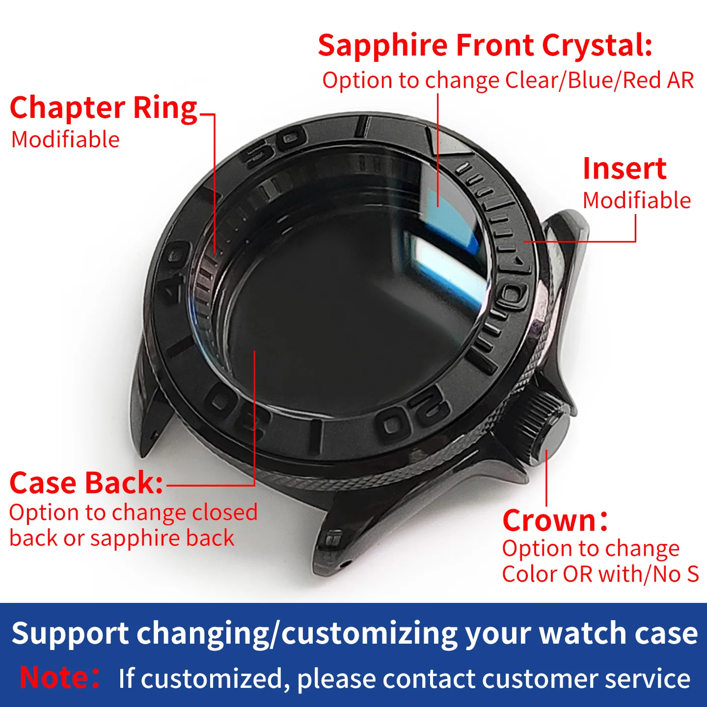 SKX ساعة سوداء مجموعة علبة وزارة الدفاع ل SKX007 009 لامعة إنهاء الصلب يناسب NH35 NH36 حركة الفصل حلقة تاج الحافة العلبة الخلفية أجزاء