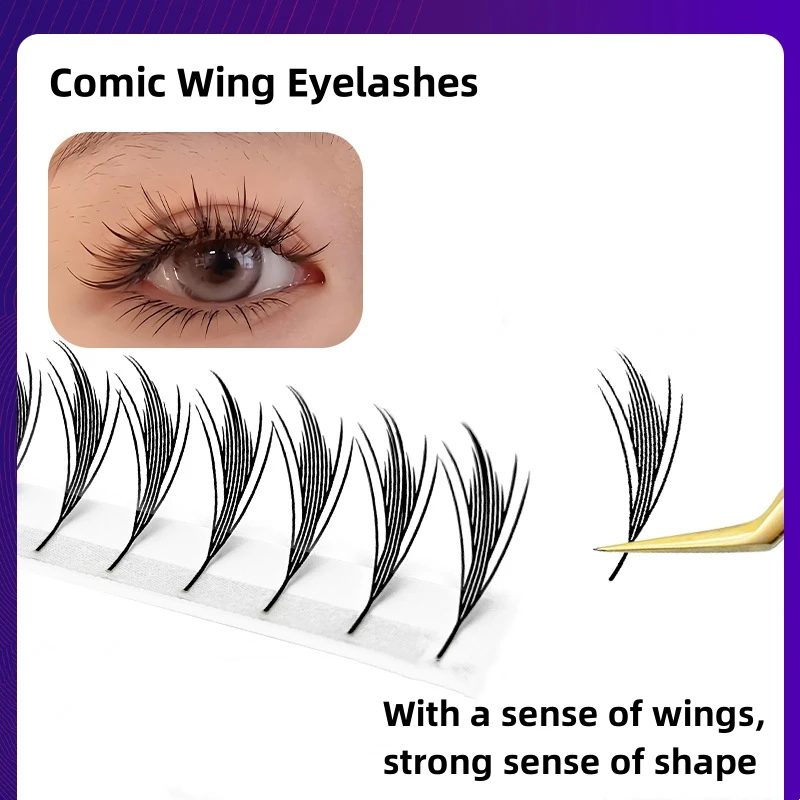 Anime Spire Wimpernverlängerung, individuelle natürliche Kaschmir-Manga-falsche Wimpern, superweiche Federform, Comic-Wimpern