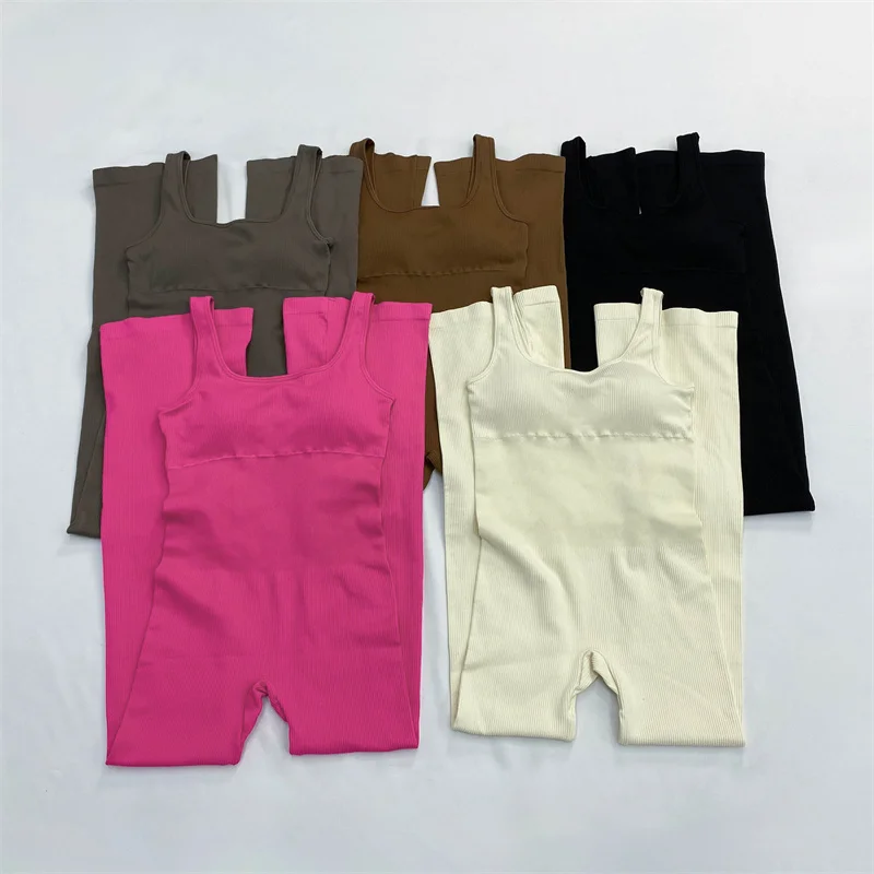 حزام عارية الذراعين الرياضة اللياقة البدنية بذلة امرأة مثير سليم ضيق حللا مع وسادة المرأة الصالة الرياضية تجريب الجري ملابس لليوجا #6