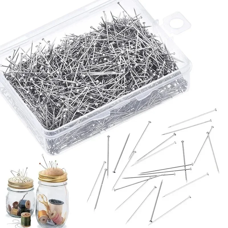 2000 pieces of 26mm stainless steel sewing pins Straight suture pins with fine satin head DIY jewelry making and sewing tools