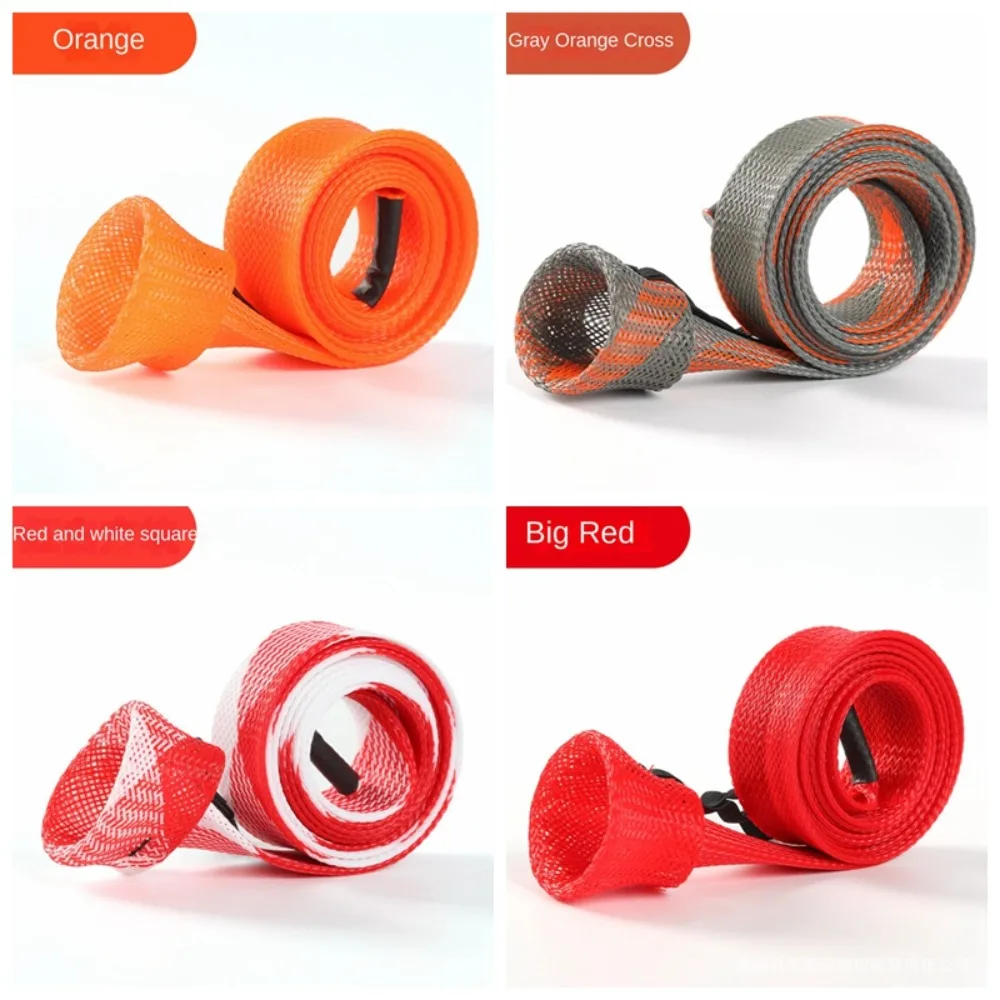 

Braided Mesh Pole Sock Braided Mesh Protector Telescopic Colorful Fishing Rod Protector PET 30mm*170cm Spinning Rod Sleeve Men