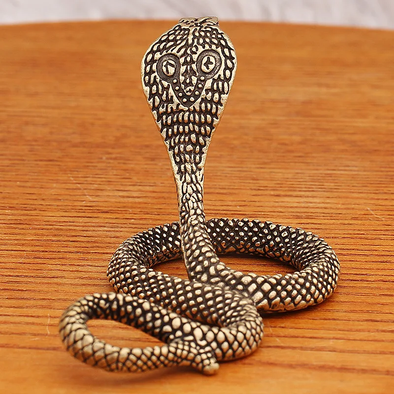 Brass Twelve Zodiac Snake Tea Table Tea Ornaments Small Ornaments Desktop Simulation Glasses Snake King Fish Tank Landscape Hand