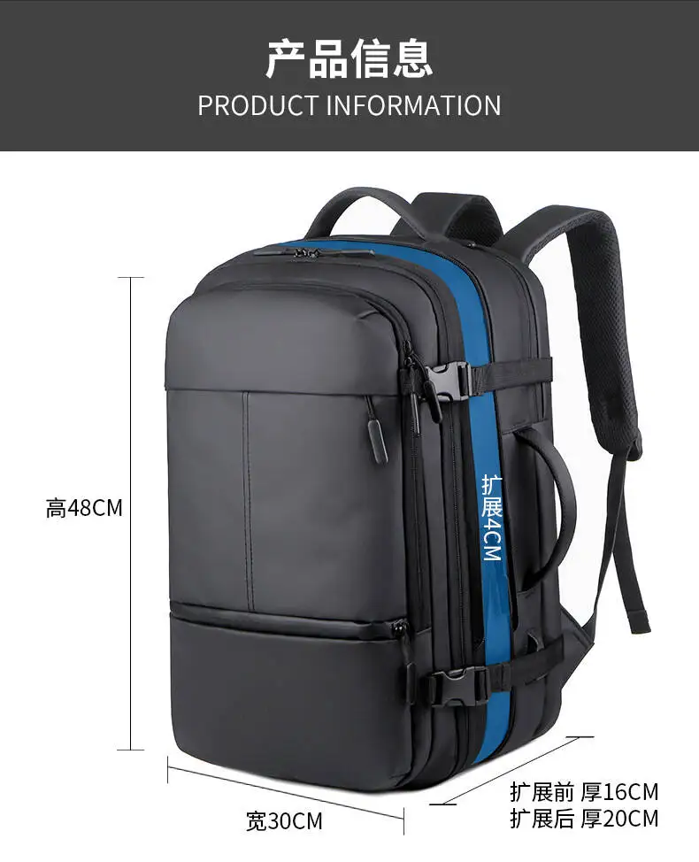 New Large-capacity Multi-pocket Casual Backpack Business Travel Laptop Bag Lightweight Expandable Commuting Travel Storage Bag