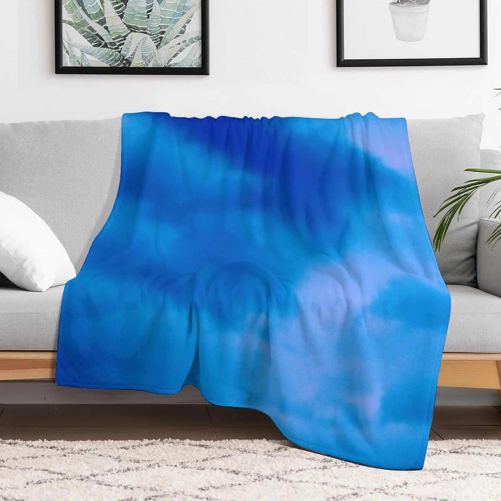 Brilliant Blue Sky Throw Blanket Nap Decorative Throw heavy to sleep Blankets