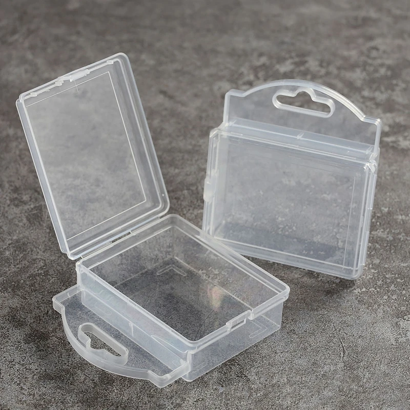 100pcs Mini Plastic Box Rectangular Box Packing Box Storage Box Dustproof Solid Strong Jewelry Storage Case Container