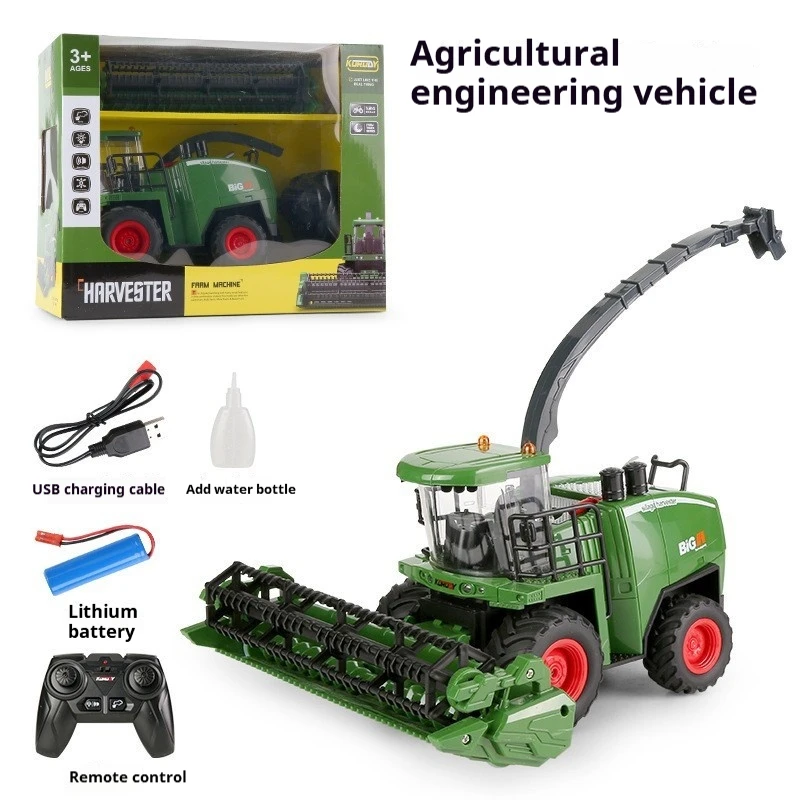 Delin DIY com pequeno carro de fazenda de simulação carro de fazenda elétrico com controle remoto brinquedos para crianças e meninos