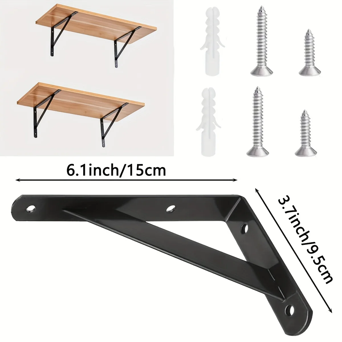 2pcs Decorative Shelf Wall Mounted Floating Shelf Bracket,Duty Rustic… — view 6