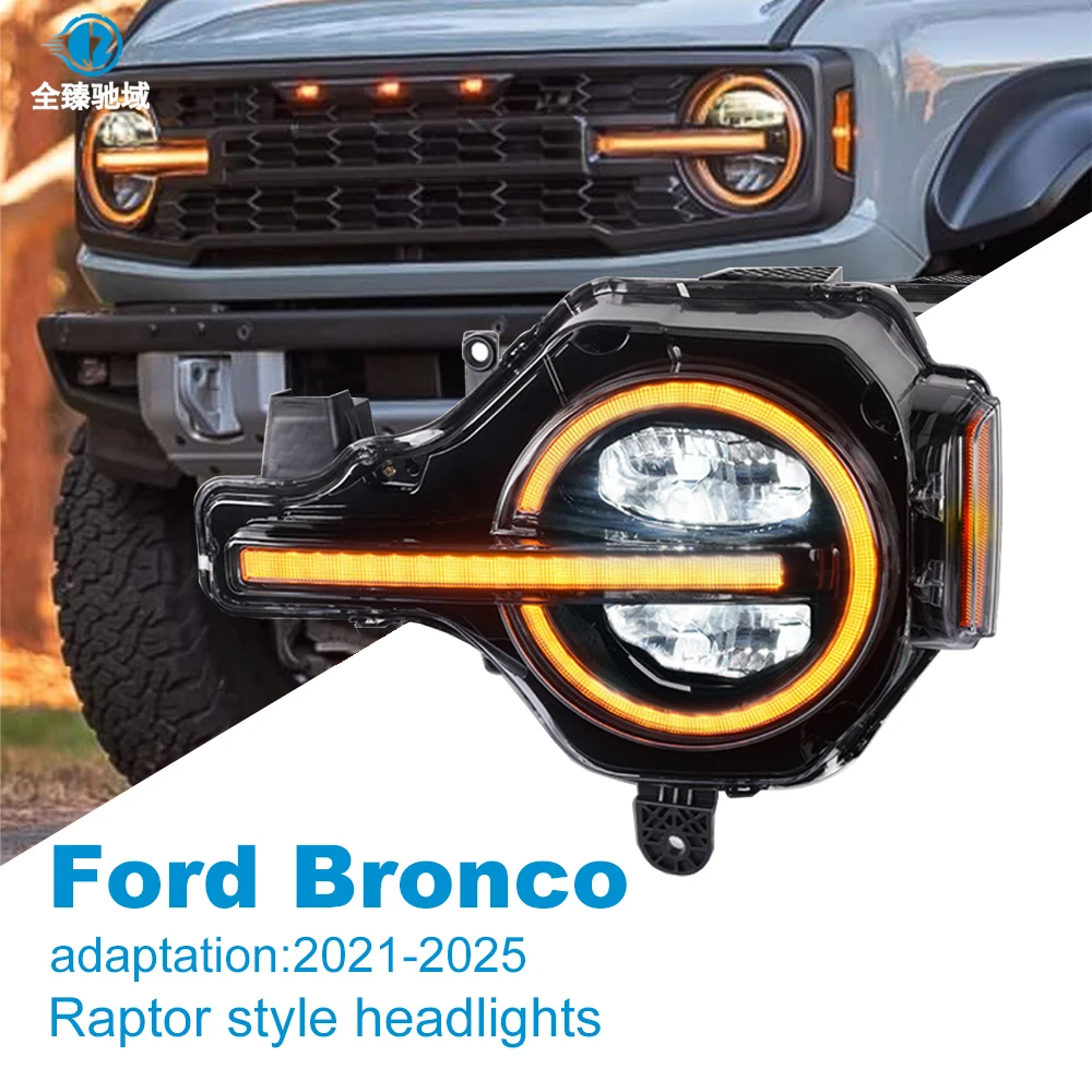21-25 for Ford Raptor Edition Car LED Headlight Assembly, Upgraded Headlights, Modifications, and Yellow Daytime Running Lights