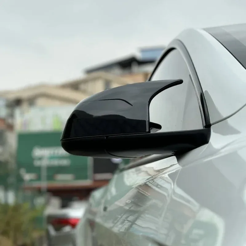 

For Tesla Model Y 2021-2024 Rearview Mirror Cover Bull Horn Rear View Mirror Protective Shell Cyber Car Modification Accessories