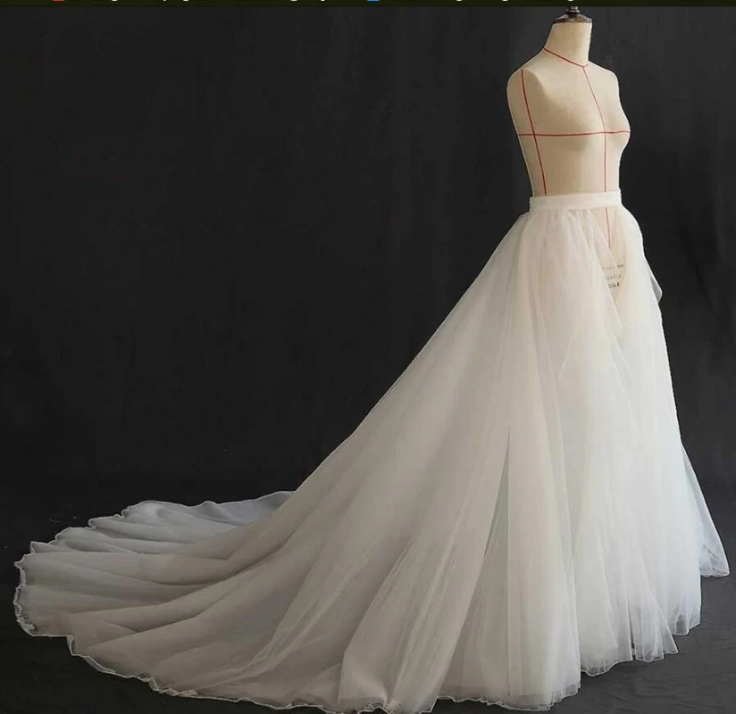 Hot new overskirt gonna staccabile per abito da sposa morbido Tulle Train rimovibile bianco avorio treno accessori da sposa su misura