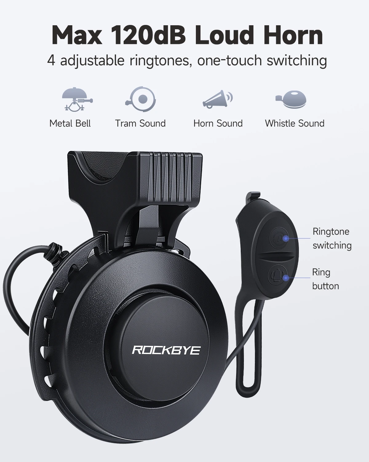 Rockbye กันน้ําสกู๊ตเตอร์จักรย - Bike Bell Electronic Loud Horn บทวิจารณ์และราคา