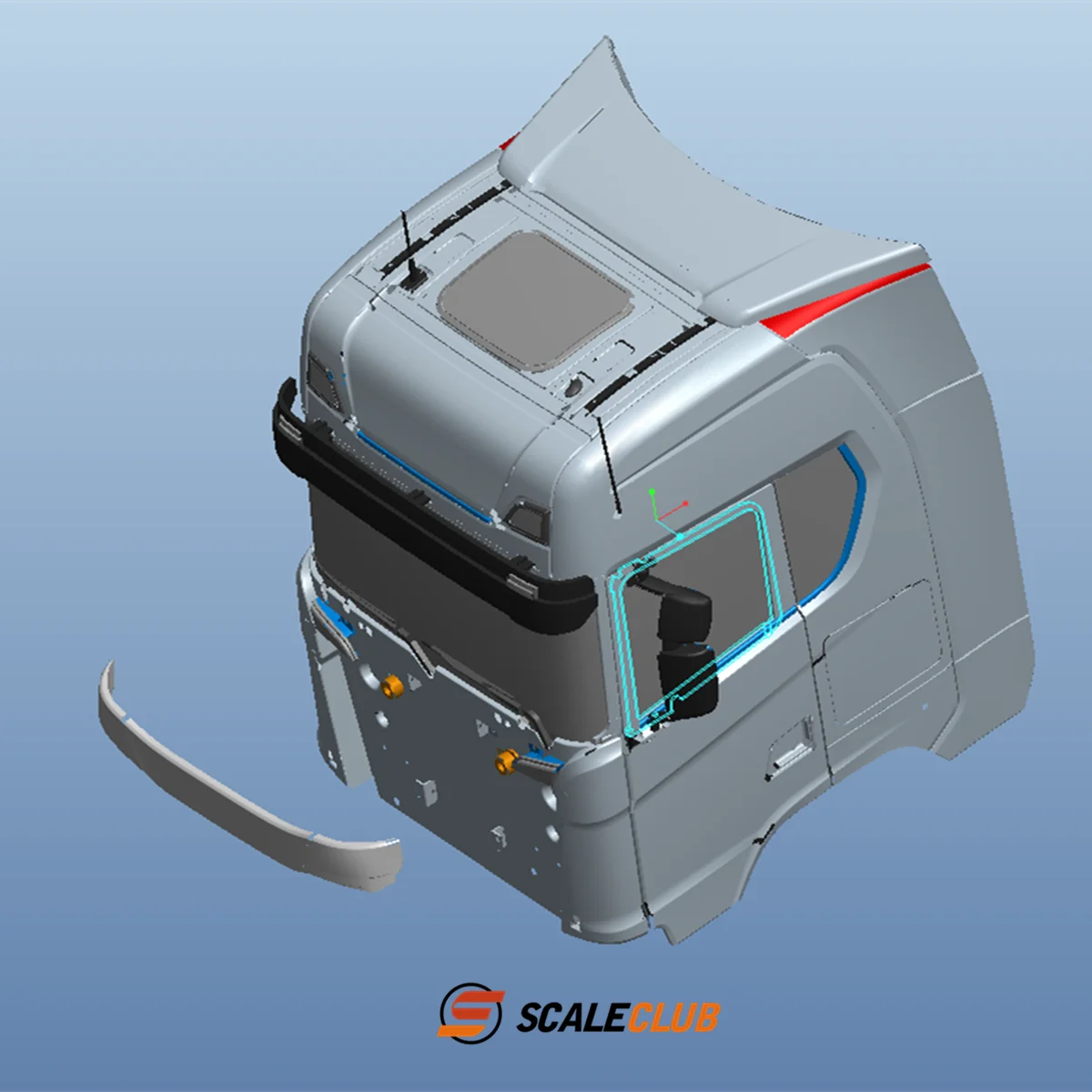 Scaleclub 770S Truck Windshield Bezel For 1/14 Tamiya RC Truck Trailer Scania 770S 56368 56371 Car Model Diy Parts Upgrade Toys