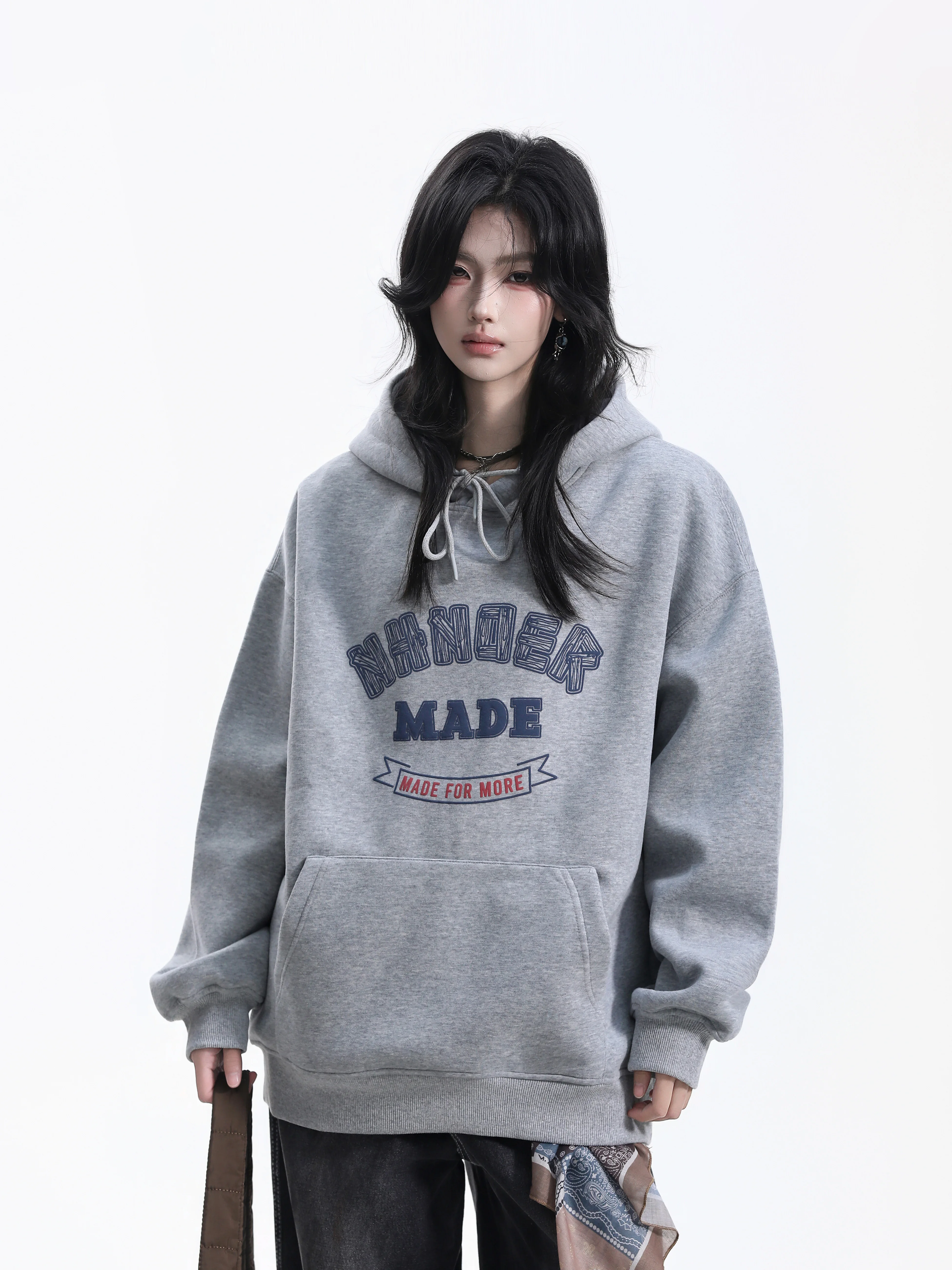 Vintage Style Oversized Hoodie Women's Loose Fit Printed Graphic Neutral Style Long Sleeve Cotton Polyester Blend Hoodie